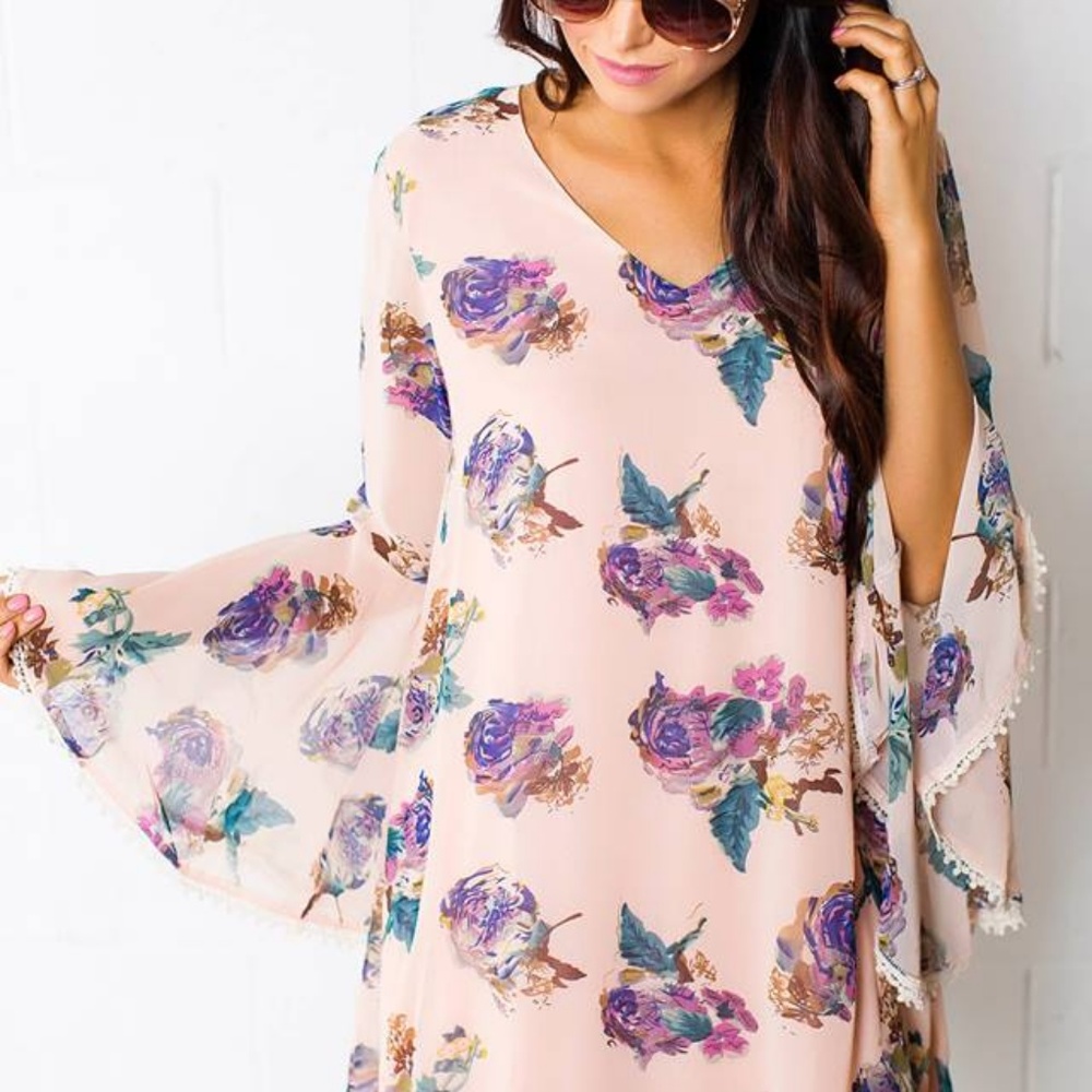 NWT! Peach Floral Dress